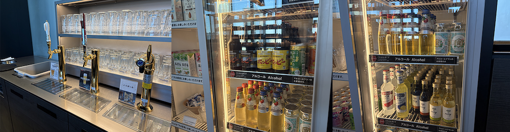 ビールやハイボールは自分でサーバーから注げる